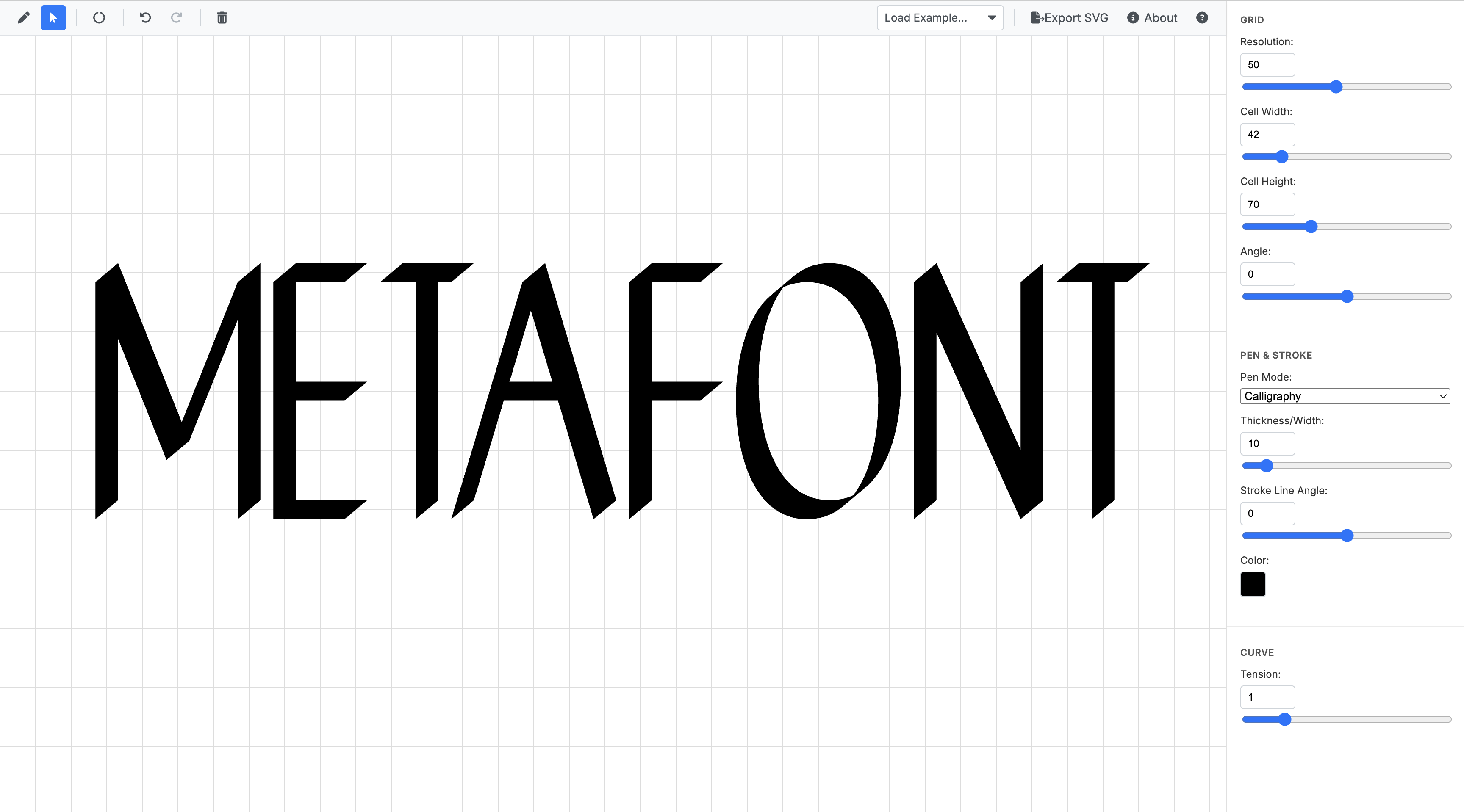 A MetaFont tool interface